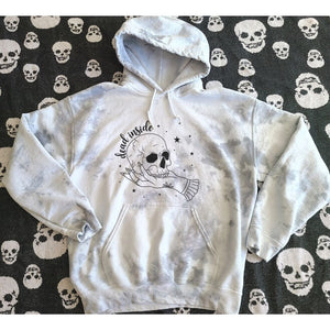 Dead Inside - grey tie dye hoodie