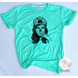 Sugar Skull Woman with Hat - crew & v neck/multiple colors - Neselle Boutique