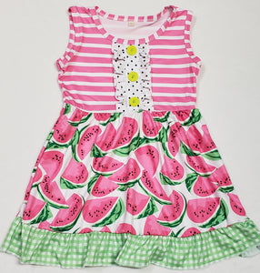 Pink Stripe Watermelon Dress - Neselle Boutique