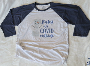 Baby, it's cold outside - on baseball tee - Neselle Boutique