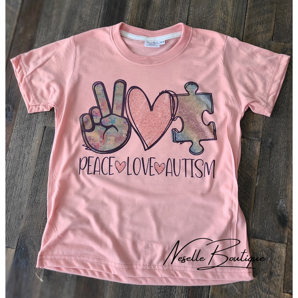 Peace Love Autism - kids & adult sizes - Neselle Boutique