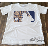 Leopard Navy Baseball tee - 2 colors - Neselle Boutique