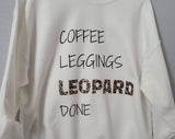 Coffee, leggings,  leopard, done - Neselle Boutique