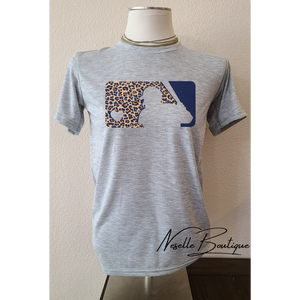 Leopard Navy Baseball tee - 2 colors - Neselle Boutique