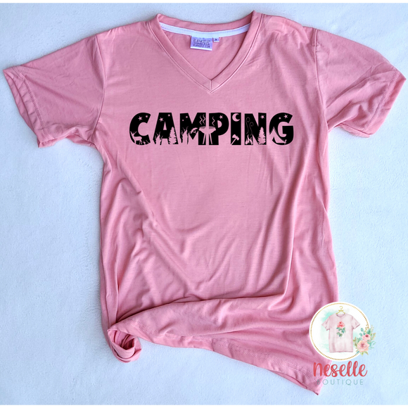 Camping - crew & vneck/multiple colors! - Neselle Boutique