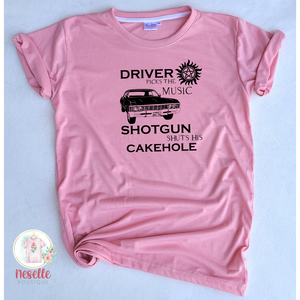 Driver picks the music, shotgun shuts his cakehole - multiple colors - Neselle Boutique