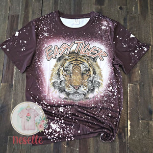 Easy Tiger - brown faux bleached tee