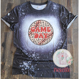 Baseball Game Day - faux bleached tees