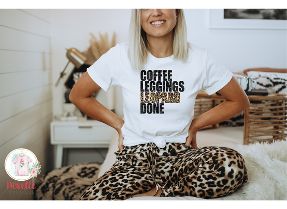 Coffee Leggings Leopard Done - Neselle Boutique