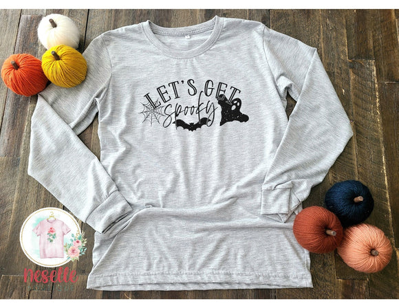 Let's Get Spooky - white or grey long sleeve - Neselle Boutique