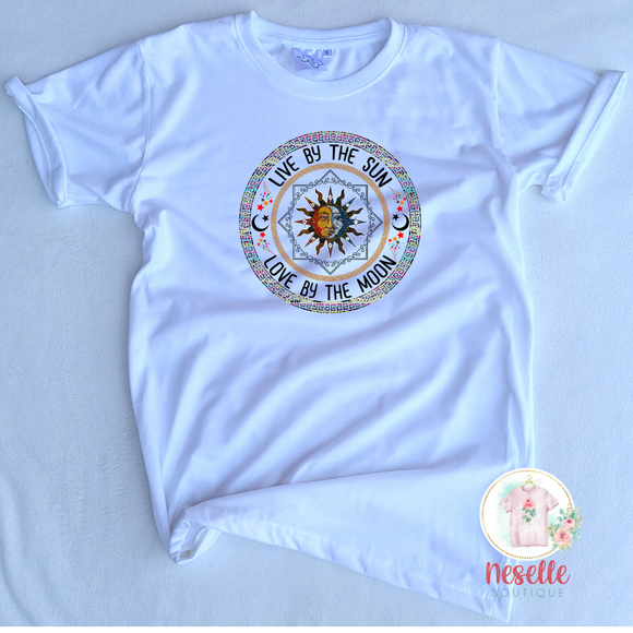 Live by the sun, love by the moon - crew & vneck/multiple colors! - Neselle Boutique
