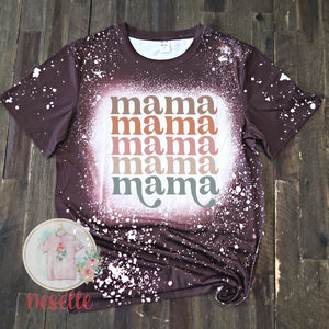 Mama Mama - brown faux bleached tee