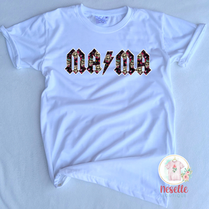 Mama ACDC style with skulls - white or grey - Neselle Boutique
