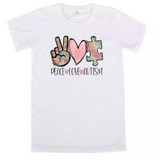 Peace Love Autism - Adult and kid sizes - Neselle Boutique