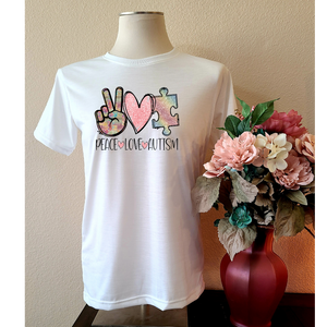 Peace Love Autism - Adult and kid sizes - Neselle Boutique