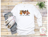 Peace Love Thanksgiving - white or grey long sleeve - Neselle Boutique