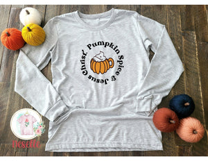Pumpkin Spice and Jesus Christ long sleeve - Neselle Boutique