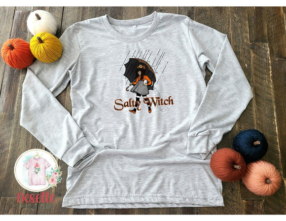 Salty Witch - white or grey long sleeve - Neselle Boutique