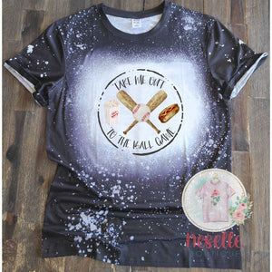 Take me out to the ball game - faux bleached tees